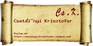 Csetényi Krisztofer névjegykártya