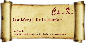 Csetényi Krisztofer névjegykártya